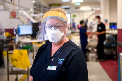 ICU nurse Louise Watson says nothing prepared her for looking after COVID-19 patients. Credit: Justin McManus