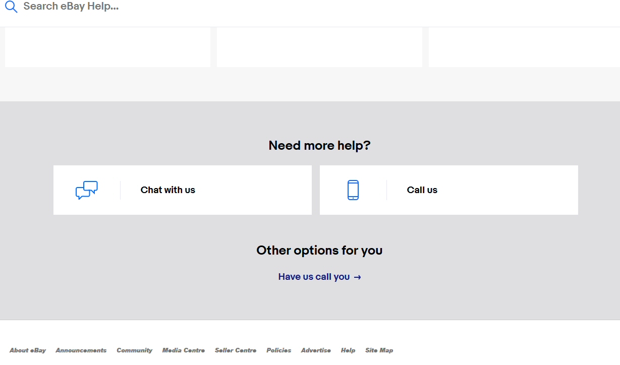 Contact options - showing 'Have us call you' option