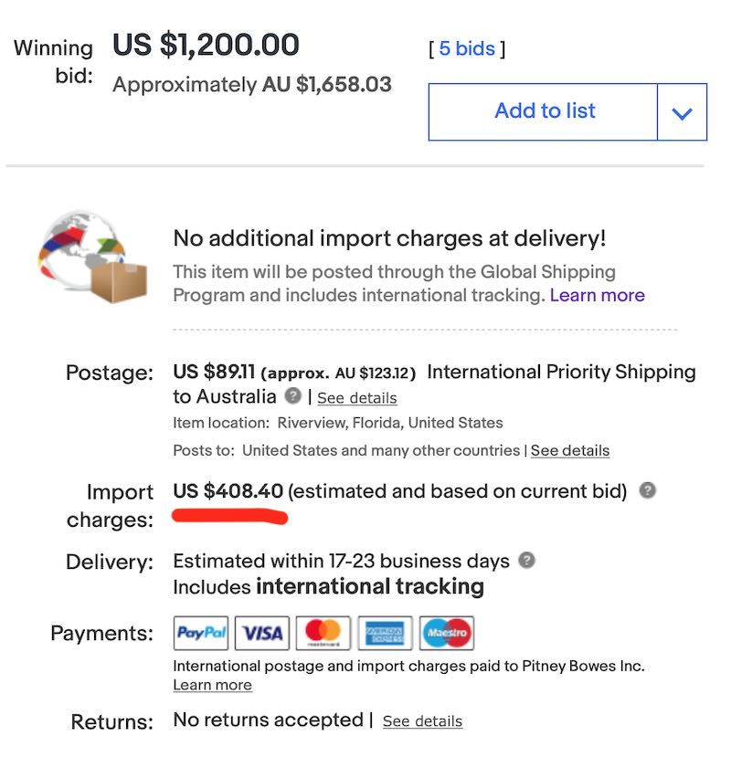Why is there import charges on secondhand items? The eBay Community