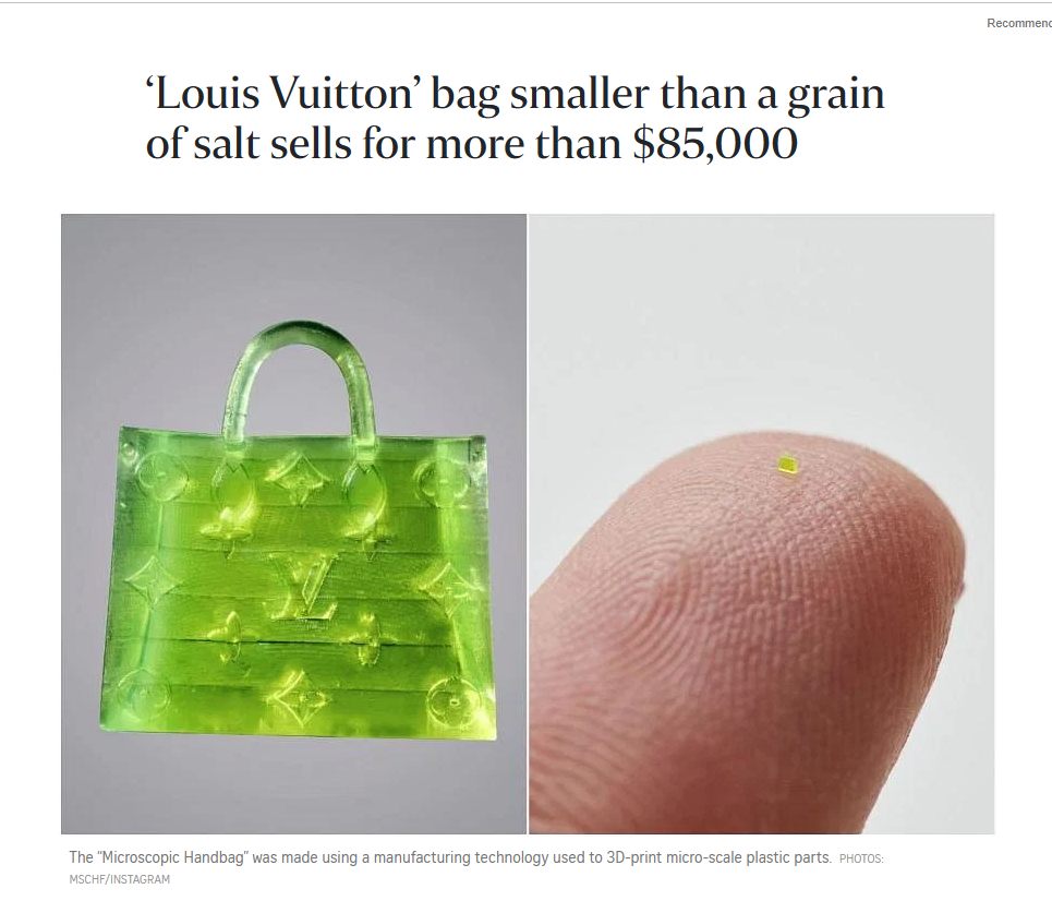 Louis Vuitton bag the size of a grain of salt made by artists
