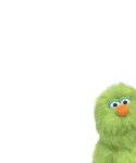 little green guy wandering in and out.gif