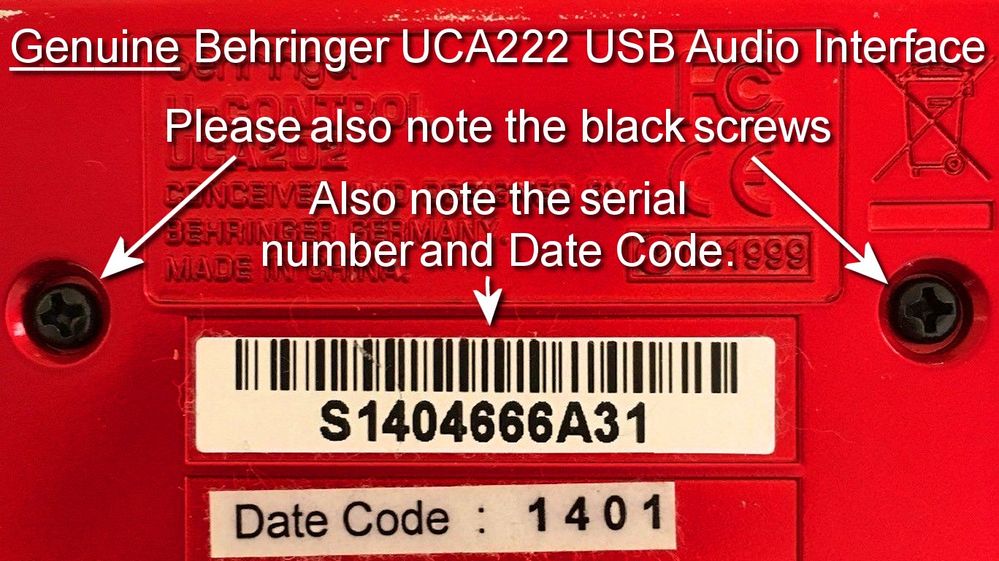 Genuine Behringer UCA222 USB Audio Interface (back).jpg